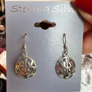 sterling silver - tree of life - dangly earrings - never worn